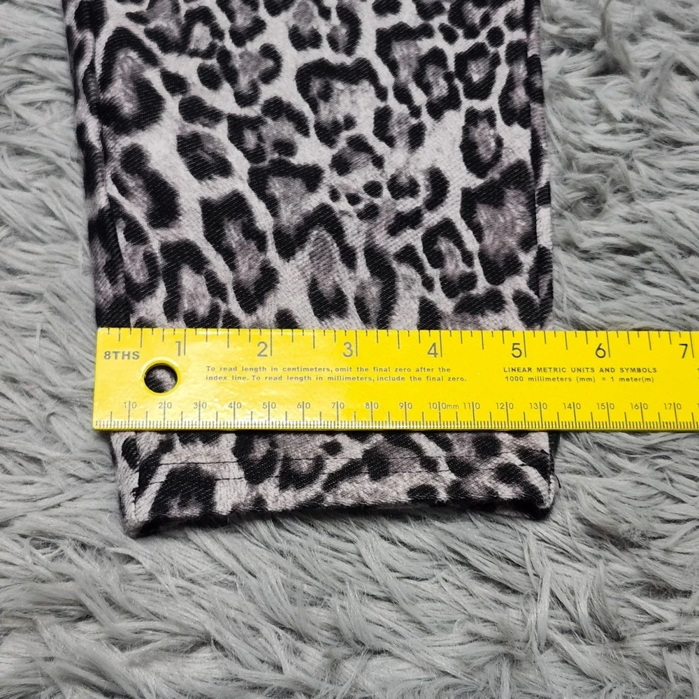 Michael Kors Jegging Legging Pants Large Leopard Print Gray Black Skinny Pull On
